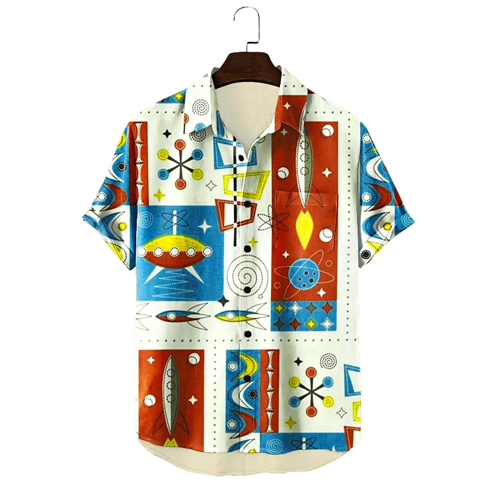 Summer Space Print Hawaiian men's Shirts Streetwear New Fashion V-neck Loose Short Sleeve Top Casual Button Clothes Camisa
Summer Space Print Hawaiian men's Shirts Streetwear New Fashion V-neck Loose Short Sleeve Top Casual Button Clothes Camisa