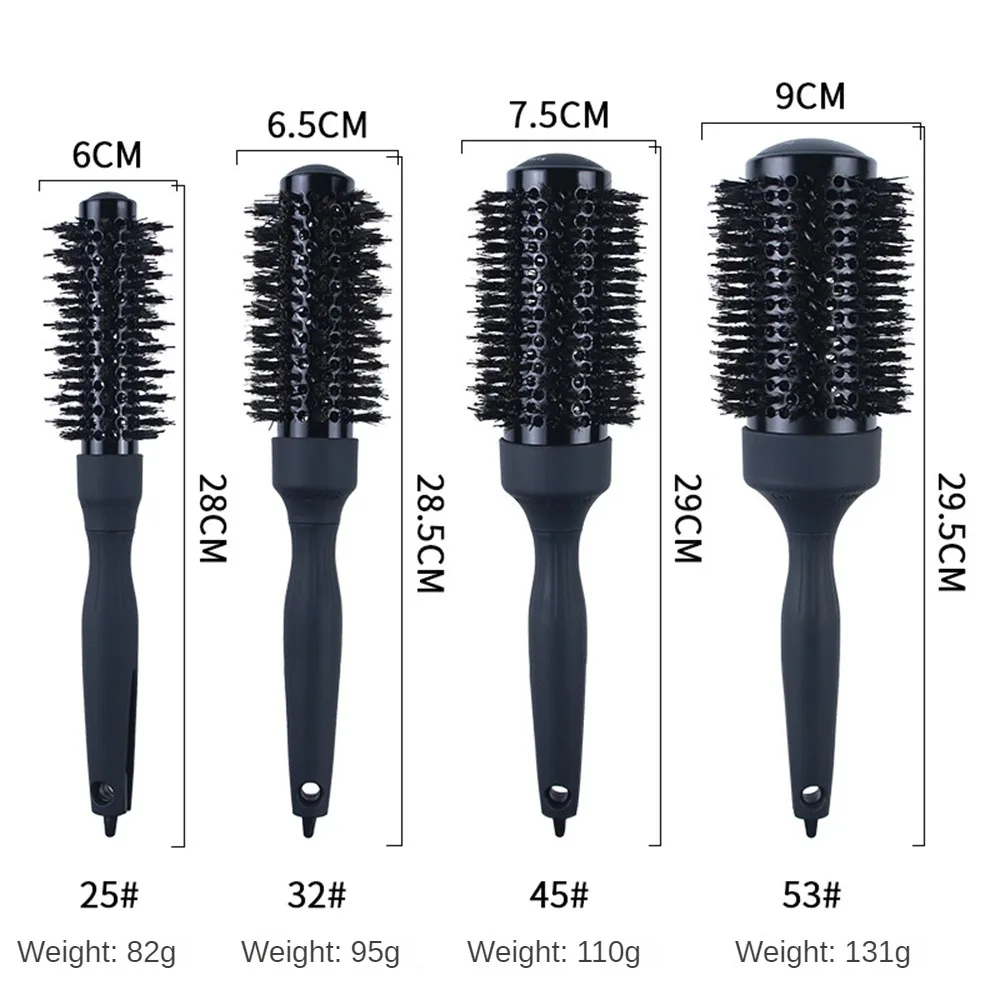 

Utility Reel Comb Tailpin Design Pig Mane Hair Styling Tools Roll Comb Anti Slip And Anti Release Solid Color Scalp Massage Comb