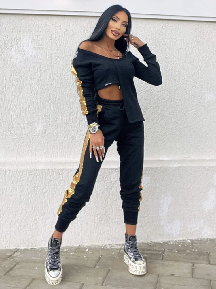 Oshoplive Female Fashion Irregularity Contrast Color Tops Elastic Waist Pants Sporty Two Pieces Set For Women 2023 New Suits
Oshoplive Female Fashion Irregularity Contrast Color Tops Elastic Waist Pants Sporty Two Pieces Set For Women 2023 New Suits