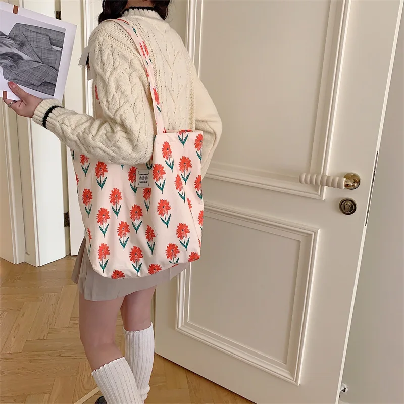 Floral Canvas Tote Bag for Women 9 S23e614c8f5cc4fc8b3639552de9cd68a9
