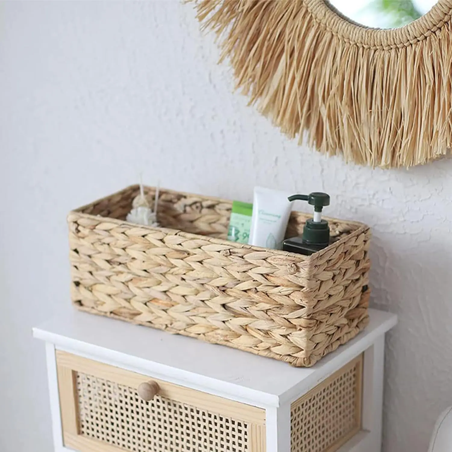 Woven Seagrass Storage Baskets Desk Organizer Picnic Basket Fruit Storage Box Cosmetic Storage Container Storage Accessories
Woven Seagrass Storage Baskets Desk Organizer Picnic Basket Fruit Storage Box Cosmetic Storage Container Storage Accessories