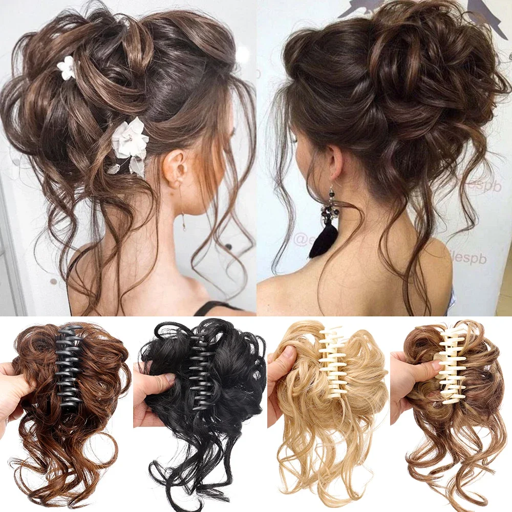 Synthetic Hair Clip Claw Messy Curly Hair Wigs for Women Bun Claw Extension Chignon Hairpiece for Women Fake Hair Pieces
Synthetic Hair Clip Claw Messy Curly Hair Wigs for Women Bun Claw Extension Chignon Hairpiece for Women Fake Hair Pieces