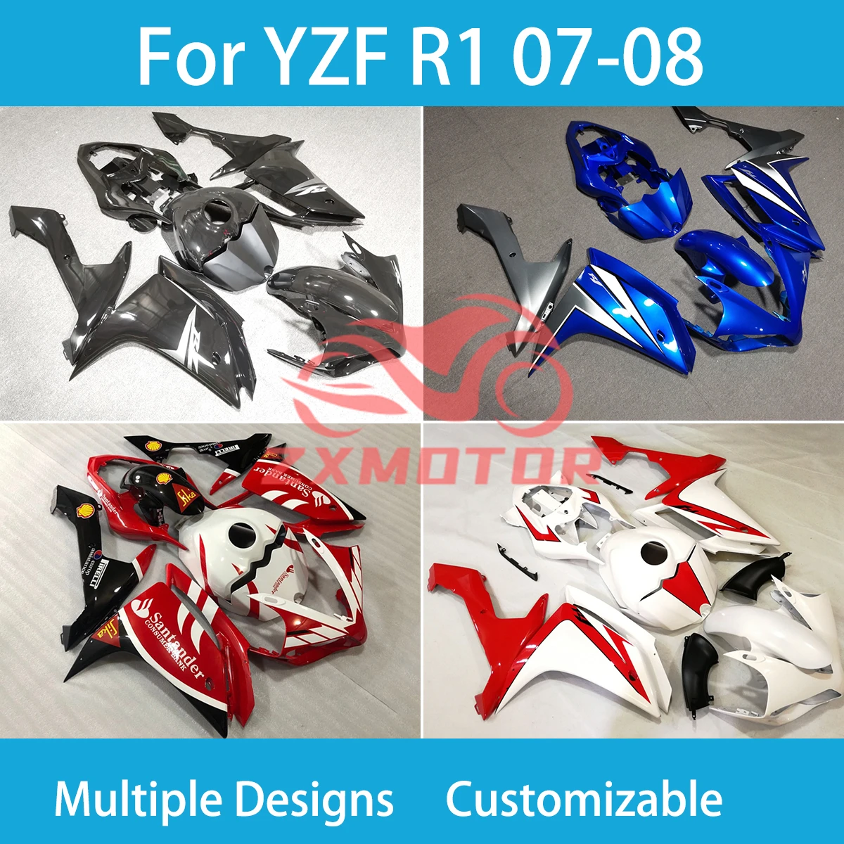 

Превосходный комплект обтекателей для Yamaha YZF R1 07 08 мотоциклетные гонки из АБС-пластика на заказ Высококачественные обтекатели R 1 2007 2008