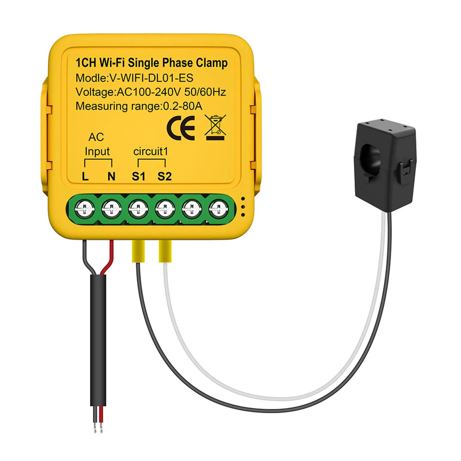 Tuya WiFi On-off Controller 80A Energy Meter Current KWh Power Electricity Statistics Monitoring Device For Alexa-Google Home
Tuya WiFi On-off Controller 80A Energy Meter Current KWh Power Electricity Statistics Monitoring Device For Alexa-Google Home