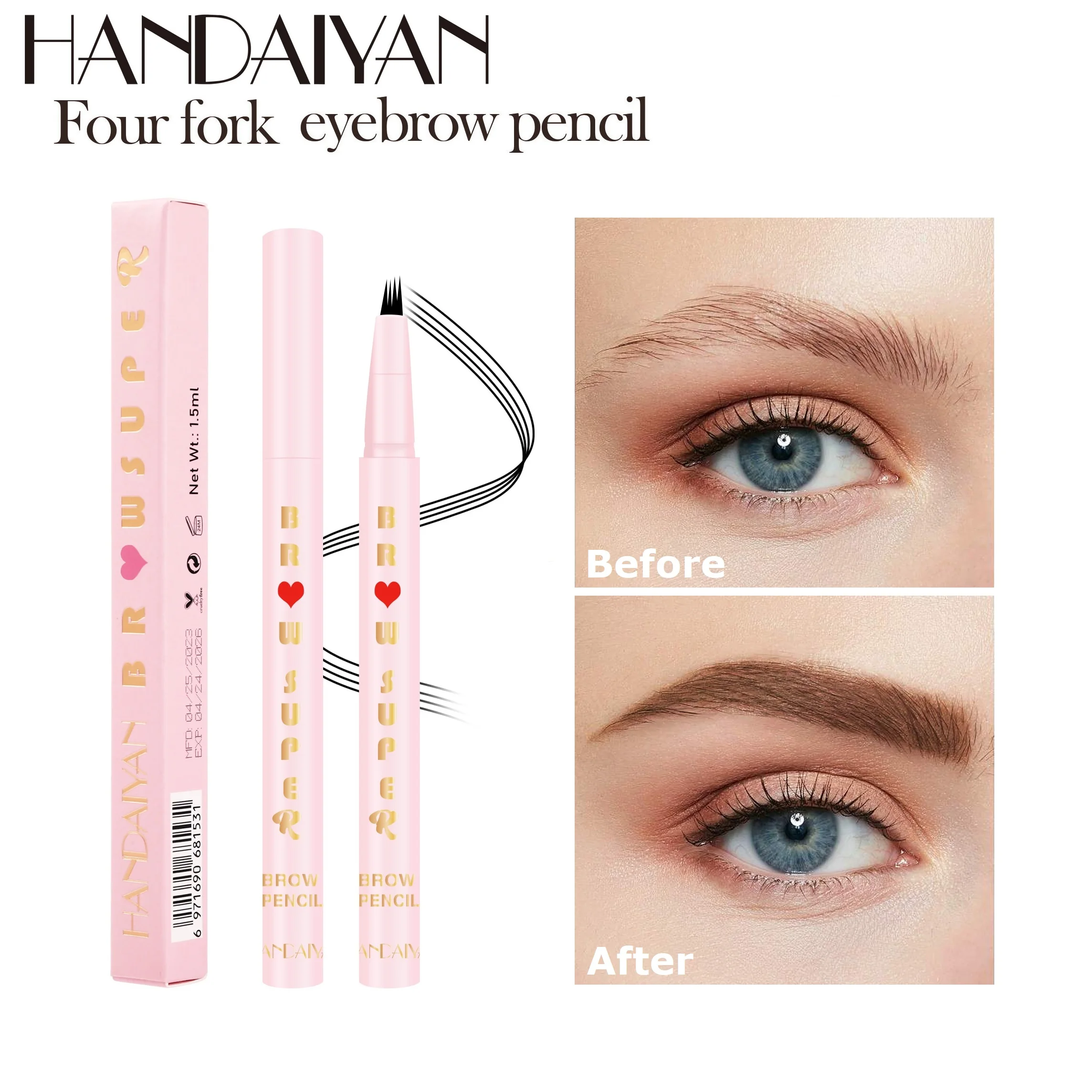 HANDAIYAN Makeup 5 Colors Eyebrow Pencil Four Prongs Eyebrow Pen Waterproof Long Lasting No Bloom Eyebrow Pencil Tattoo Cosmetic
HANDAIYAN Makeup 5 Colors Eyebrow Pencil Four Prongs Eyebrow Pen Waterproof Long Lasting No Bloom Eyebrow Pencil Tattoo Cosmetic