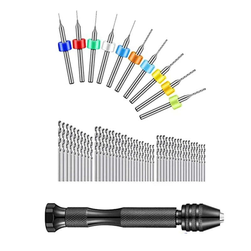 59Pcs Hand Drill Bits Set,49Pcs Metal Pin Vise Hand Drill Mini Mini Twist Drill Bits And 10Pcs Carbide PCB Rotary Tools
59Pcs Hand Drill Bits Set,49Pcs Metal Pin Vise Hand Drill Mini Mini Twist Drill Bits And 10Pcs Carbide PCB Rotary Tools