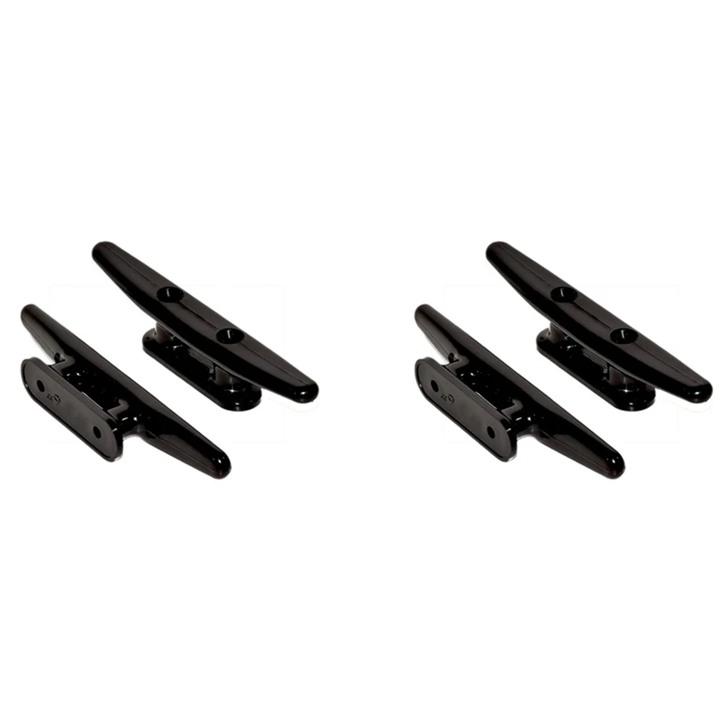 

4 Pack Black Nylon Boat Cleat 6 Inch - Rope Cleat, Kayak, Boat Dock Cleats - Perfect For Marine, Deck, Nautical Decor