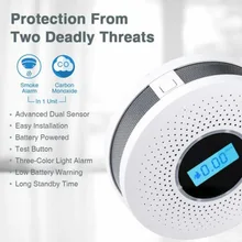 LED Digital Gas Smoke Alarm Carbon Monoxide Smoke Detector Voice Warn Sensor Home Security Protection High Sensitive Kitchen
LED Digital Gas Smoke Alarm Carbon Monoxide Smoke Detector Voice Warn Sensor Home Security Protection High Sensitive Kitchen