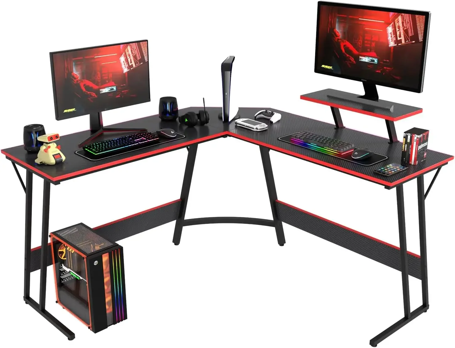 L Shaped Desk Corner Gaming Desk Computer Desk with Large Desktop Studying and Working and Gaming for Home and Work Place
L Shaped Desk Corner Gaming Desk Computer Desk with Large Desktop Studying and Working and Gaming for Home and Work Place