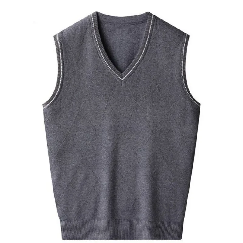 

Men's Clothing Vest Argyle Plain Solid Color Knit Sweater Male Waistcoat V Neck Sleeveless A Winter 2023 Knitwears Cheap Overfit