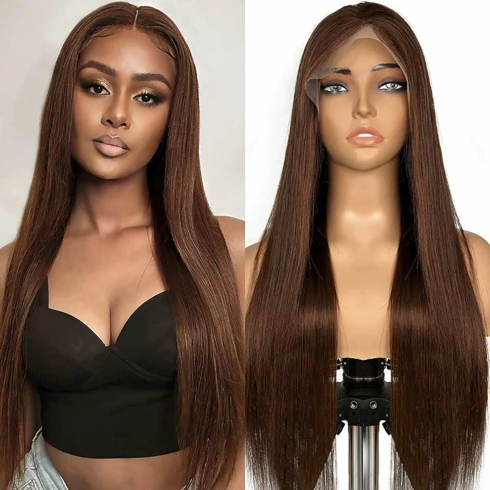 Bone Straight Brown Lace Front Human Hair Wigs 13x4 HD Transparent 32 Inch Preplucked Colored Human Hair Lace Frontal Wig
Bone Straight Brown Lace Front Human Hair Wigs 13x4 HD Transparent 32 Inch Preplucked Colored Human Hair Lace Frontal Wig