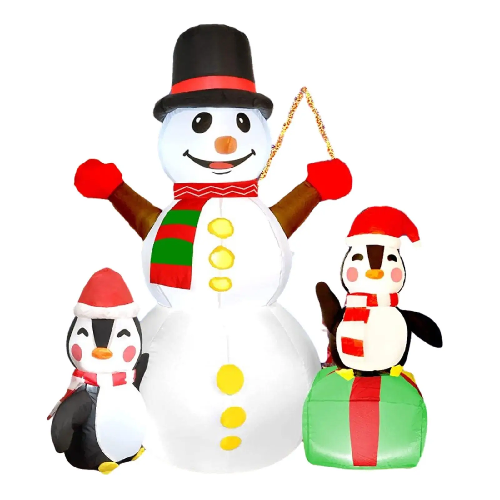 

Christmas Inflatable Snowman Cute 5.9ft Tall Weatherproof Luminous Toy Outdoor Decoration for Garden Outside Patio Holiday Decor