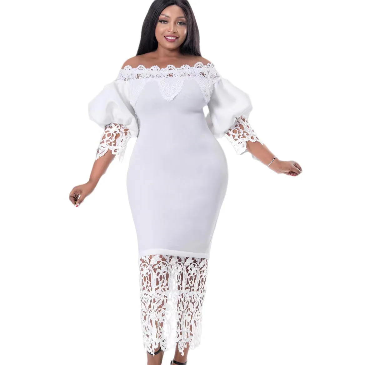 New Arrival Women Blue Color Slash Neck Lace Stitching Sexy Off-The-Shoulder Lantern Sleeve Bodycon Dress Evening Party Dress
New Arrival Women Blue Color Slash Neck Lace Stitching Sexy Off-The-Shoulder Lantern Sleeve Bodycon Dress Evening Party Dress