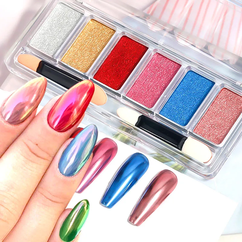 6 Colors Aurora Mermaid Nail Glitter Powder Metallic Chrome Nail Powder Solid Magic Mirror Powder Nail Art Pigments Dip Powder
6 Colors Aurora Mermaid Nail Glitter Powder Metallic Chrome Nail Powder Solid Magic Mirror Powder Nail Art Pigments Dip Powder