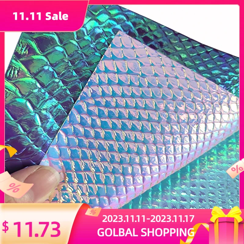 Crocodile Skin Texture Embossed Holographic PU Faux Leather Fabric Sheet Roll for Making Bag/Decoration DIY Accessories 46x135cm
Crocodile Skin Texture Embossed Holographic PU Faux Leather Fabric Sheet Roll for Making Bag/Decoration DIY Accessories 46x135cm