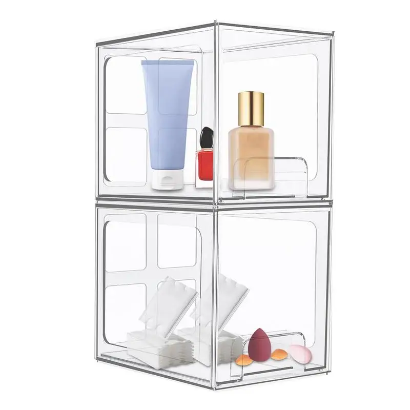 

Makeup Organizer For Vanity Clear Tabletop Organization Bin Stackable For Sundries Vanity Holder Drawer Storage Box For Bedroom