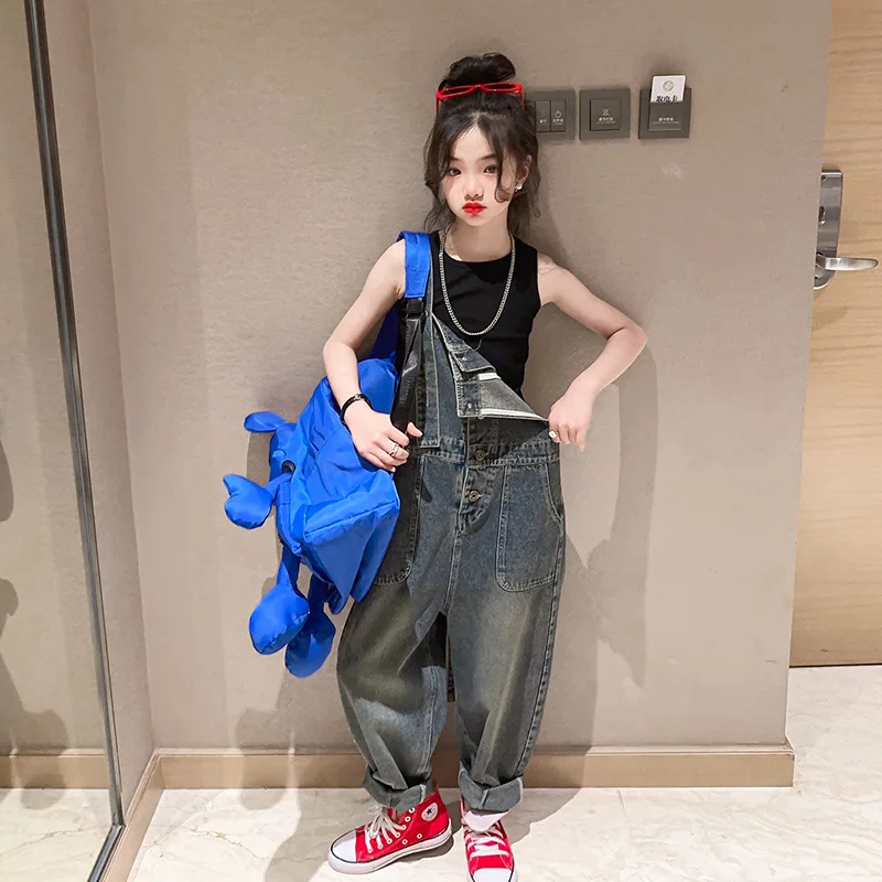 2024 Korean Spring Autumn Junior Girl 2-Piece Sets Teenager Girl O-neck Vest+denim Overall Child Jogger Workout Set 5-14Yrs
2024 Korean Spring Autumn Junior Girl 2-Piece Sets Teenager Girl O-neck Vest+denim Overall Child Jogger Workout Set 5-14Yrs