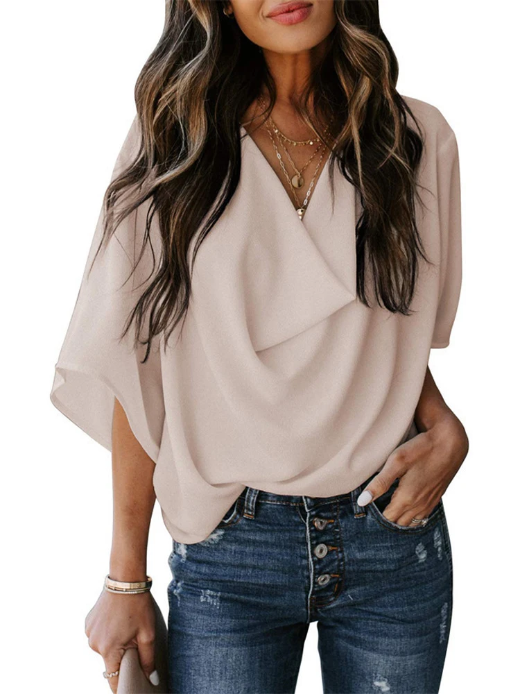 HONGHANYUAN 2022 Summer Women New Fashion V-neck Short Sleeve Chiffon Solid Casual Tops T-Shirt Clothing Women's Top,Drop Ship
HONGHANYUAN 2022 Summer Women New Fashion V-neck Short Sleeve Chiffon Solid Casual Tops T-Shirt Clothing Women's Top,Drop Ship