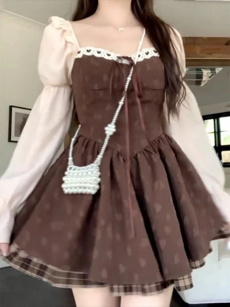 Kawaii Sweet Y2k Mini Dress Woman Short Party Vintage Lace Plaid Dress Bow Design One Piece Dresses Korean Fashion Autumn 2023
Kawaii Sweet Y2k Mini Dress Woman Short Party Vintage Lace Plaid Dress Bow Design One Piece Dresses Korean Fashion Autumn 2023