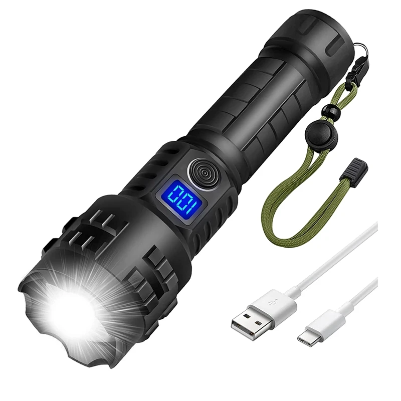 

Super Bright Flashlight Rechargeable,Powerful Handheld Flashlights Waterproof Pocket Flashlight For Camping, Emergency