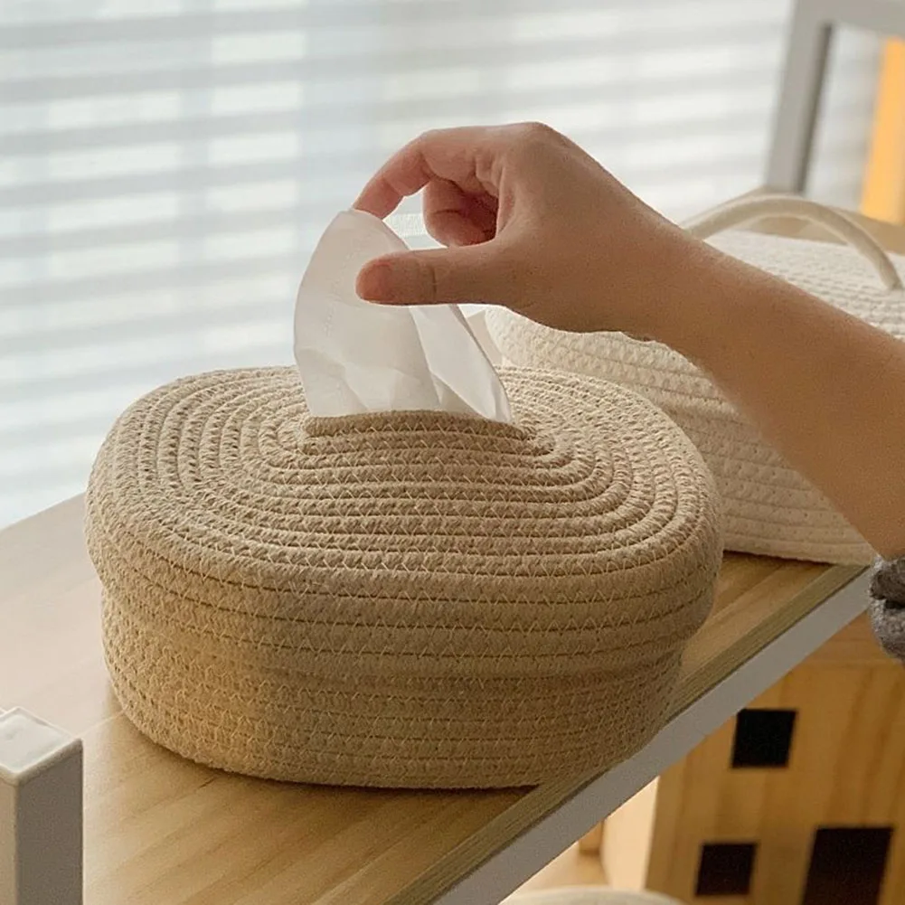 Cotton Rope Woven Tissue Box Simple Japanese Desktop Storage Box Creative Nordic Style Pumping Paper Box For Dining Table
Cotton Rope Woven Tissue Box Simple Japanese Desktop Storage Box Creative Nordic Style Pumping Paper Box For Dining Table
