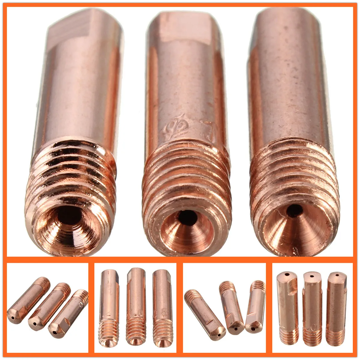 10Pcs Welding Torch Tips Holder Gas Nozzle Replacement 0.8/1.0/1.2mm MB-15AK MIG/MAG M6 Welding Soldering Tools Accessories
10Pcs Welding Torch Tips Holder Gas Nozzle Replacement 0.8/1.0/1.2mm MB-15AK MIG/MAG M6 Welding Soldering Tools Accessories
