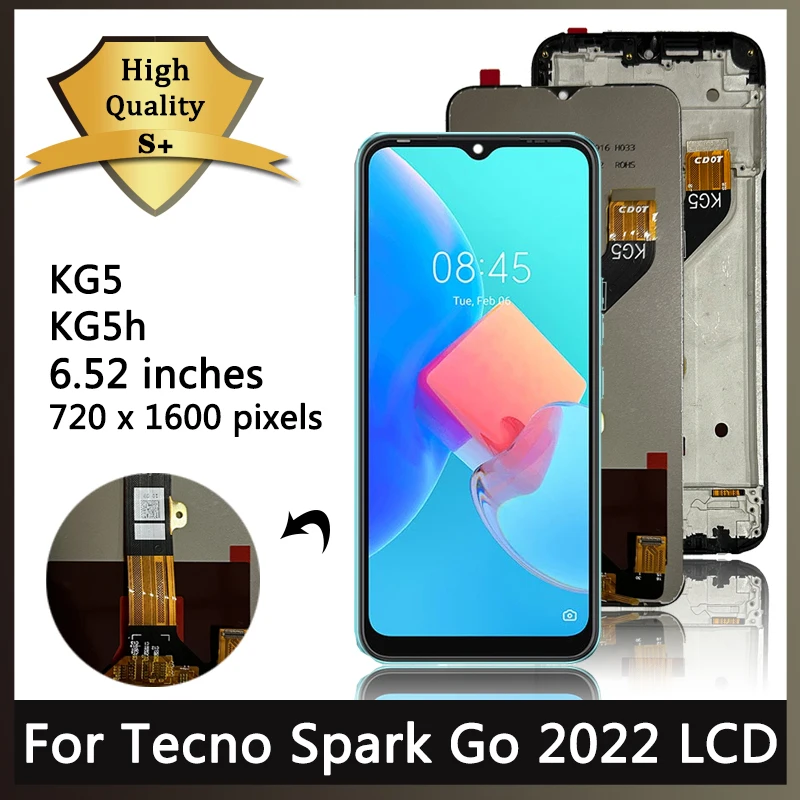 

6.52"Original For Infinix Tecno Spark Go 2022 LCD KG5 KG5M KG5H Display Screen Touch Panel Digitizer Replacement Repair Parts