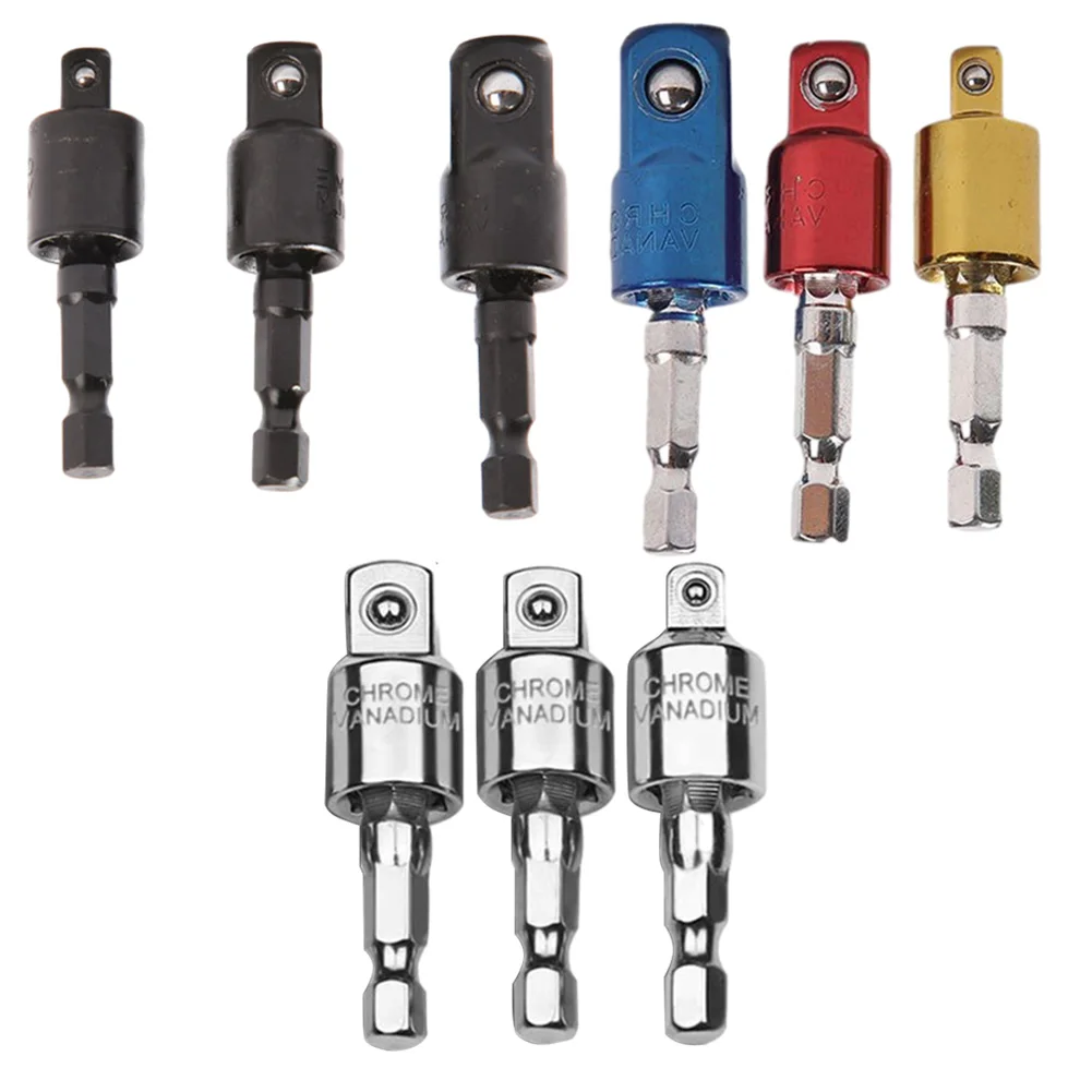 360 Degree Rotatable Electric Power Drill Sockets Adapter Sets For Impact Driver With Hex Shank 1/4" 3/8" 1/2" Driver Bit Socket
360 Degree Rotatable Electric Power Drill Sockets Adapter Sets For Impact Driver With Hex Shank 1/4" 3/8" 1/2" Driver Bit Socket