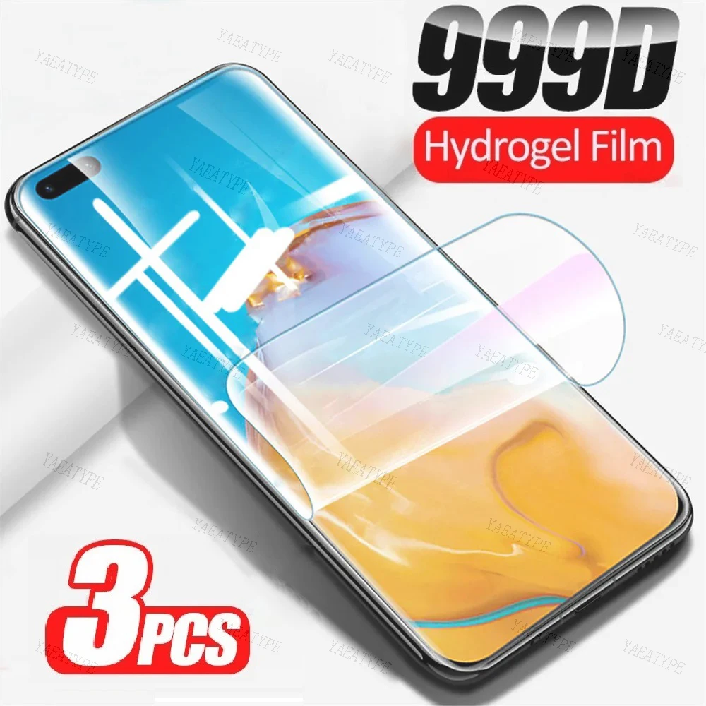 

3PCS Full Cover Hydrogel Film For Huawei P30 P20 P40 Lite Screen Protector For Huawei P50 P60 Mate 30 20 40 50 60 Pro Lite Film