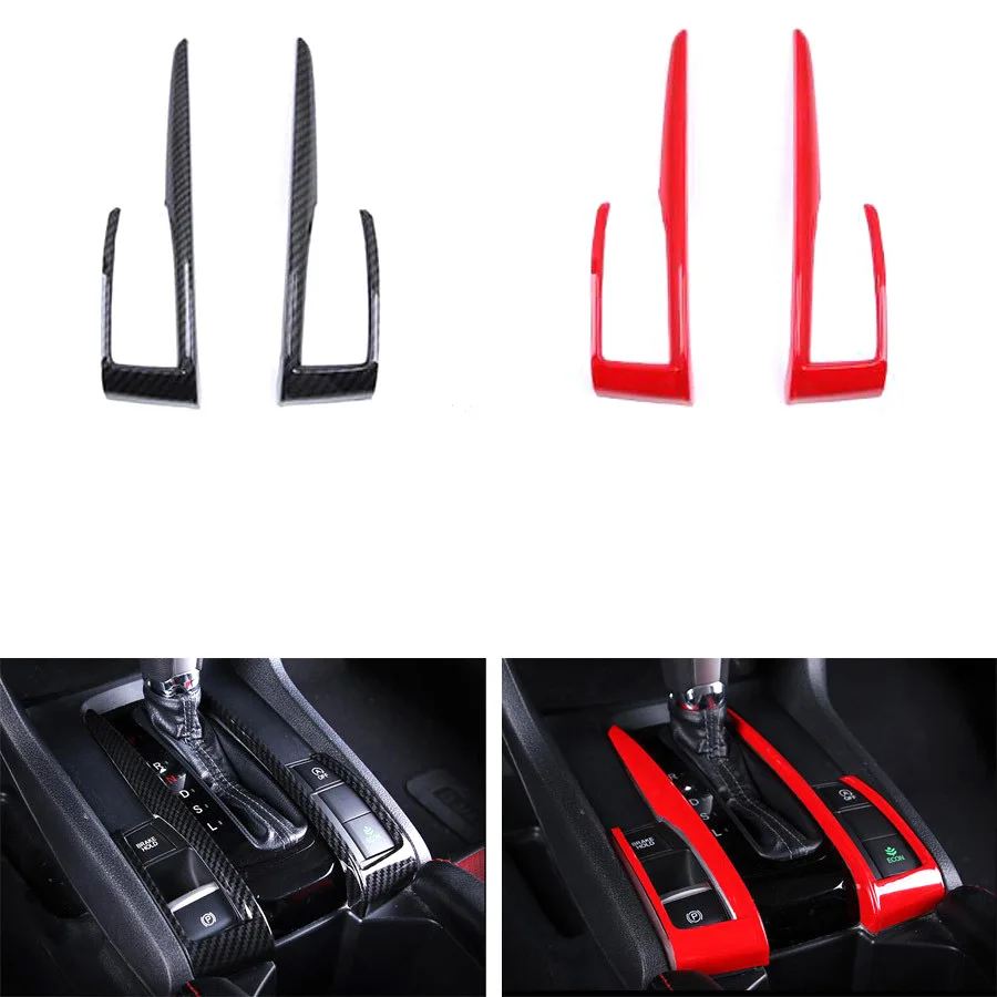 YAQUICKA 2 шт./компл. коробка переключения передач для салона автомобиля Панель рамка полоса отделка наклейка для Honda Civic 2016 2017 рамка молдинги ABS новинка 
YAQUICKA 2 шт./компл. коробка переключения передач для салона автомобиля Панель рамка полоса отделка наклейка для Honda Civic 2016 2017 рамка молдинги ABS новинка