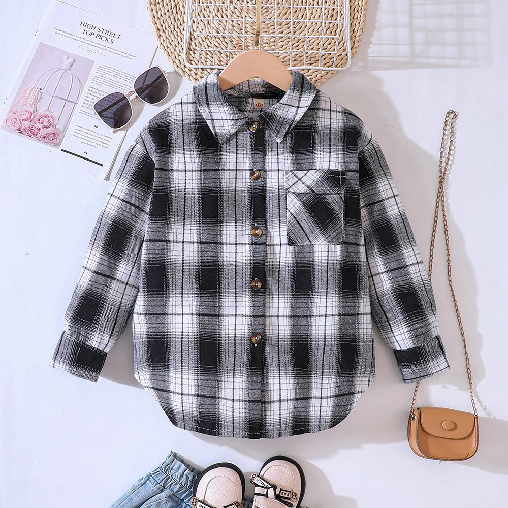 Children Spring Autumn Shirt Long Sleeved Coat Junior Girls Brushed Plaid Casual Shirt Kids Casual Jackets
Children Spring Autumn Shirt Long Sleeved Coat Junior Girls Brushed Plaid Casual Shirt Kids Casual Jackets