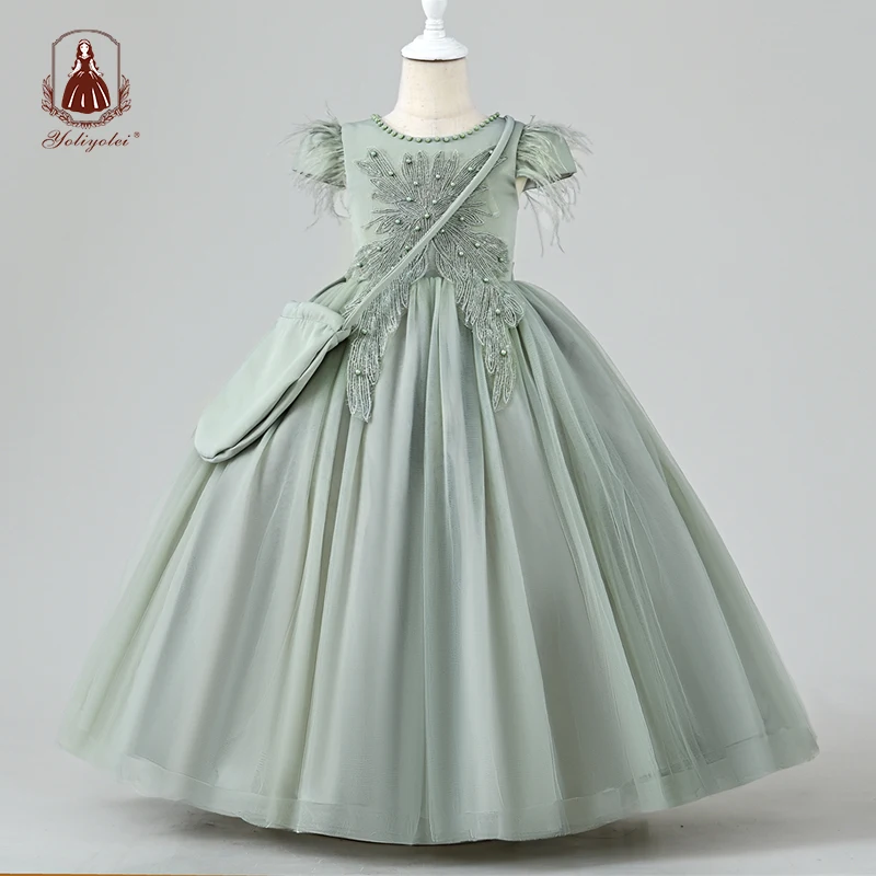Yoliyolei Tulle Long Birthday Dress Appliques Short Sleeve Girls Dress 3 To 12 Years Kids Clothes Girl With A Shoulder Bag
Yoliyolei Tulle Long Birthday Dress Appliques Short Sleeve Girls Dress 3 To 12 Years Kids Clothes Girl With A Shoulder Bag