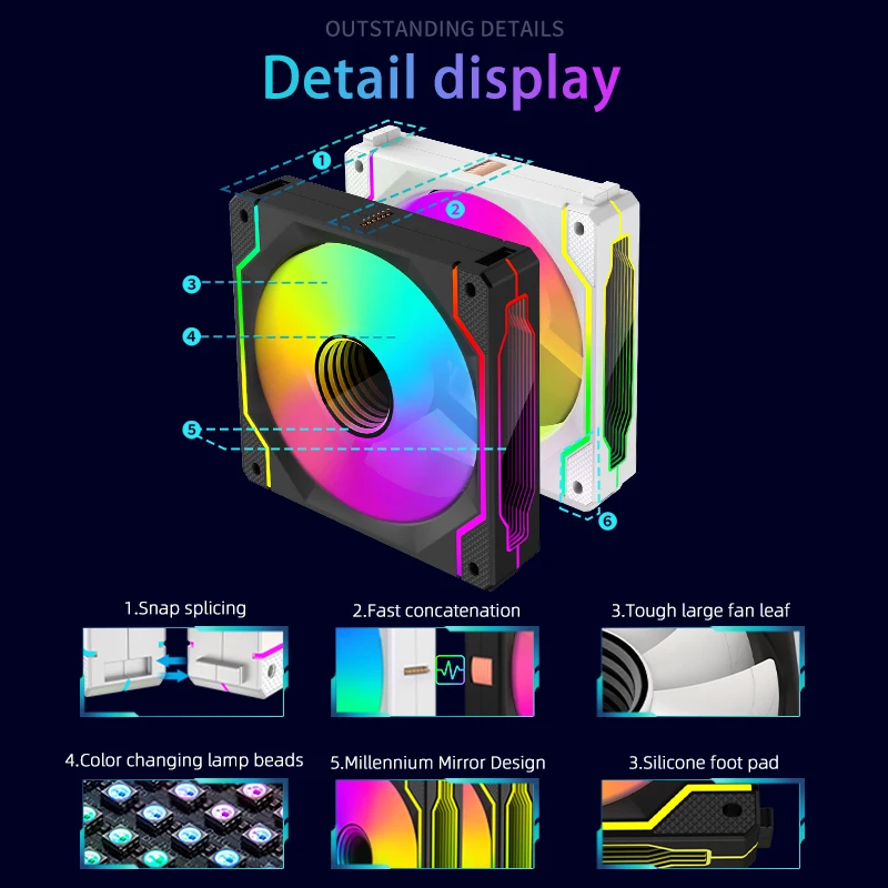 LOVING COOL CPU Radiator Silent Speed Fan PWM 5V ARGB Case Cooling Vendilatores Mirror Halo 120mm Blades Cooler Colorful Fans
LOVING COOL CPU Radiator Silent Speed Fan PWM 5V ARGB Case Cooling Vendilatores Mirror Halo 120mm Blades Cooler Colorful Fans