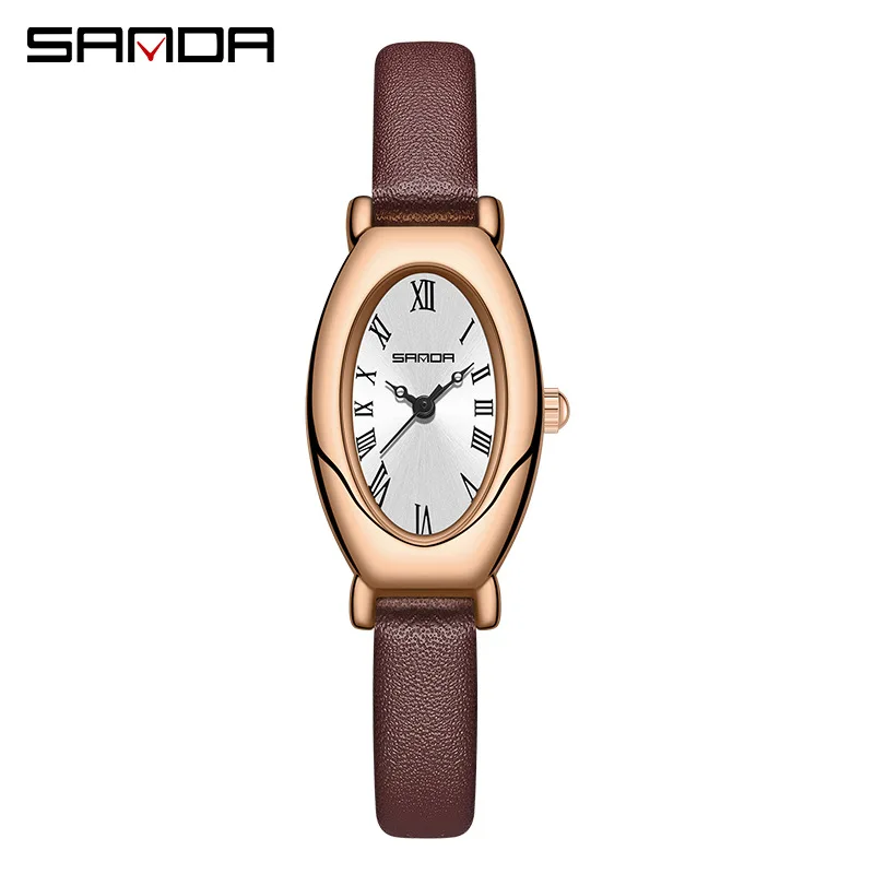 

Sanda 1123 New Arrival Elegant Design Roman Number Square Dial Waterproof Quartz Movement Business Women Analog Wrist Watch