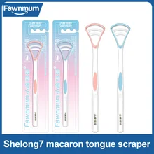 Fawnmum Tongue Cleaner 1 Pcs Macaron Tongue Brush Fresh Breath Tongue Scraper for Oral Hygien Cleaning Tool