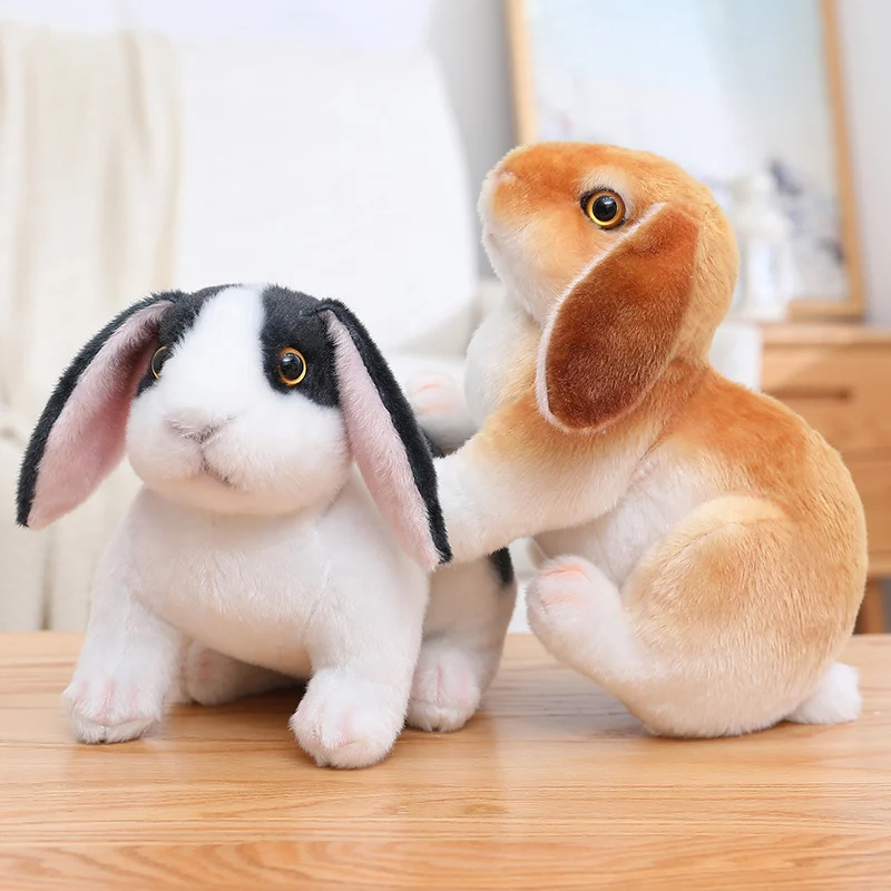 

Simulation Cute Long Ears Rabbit Plush Toy Realistic Lovely Animal Easter Bunny Toy Model Gift Home Decoration Kids Girl Gift