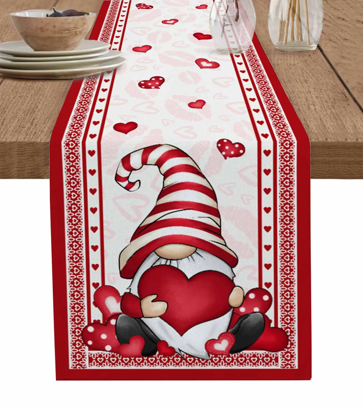 

Valentine'S Day Love Romantic Dwarf Table Runner Kitchen Decoration Table Cover Wedding Party Tablecloth 4/6pcs Placemats