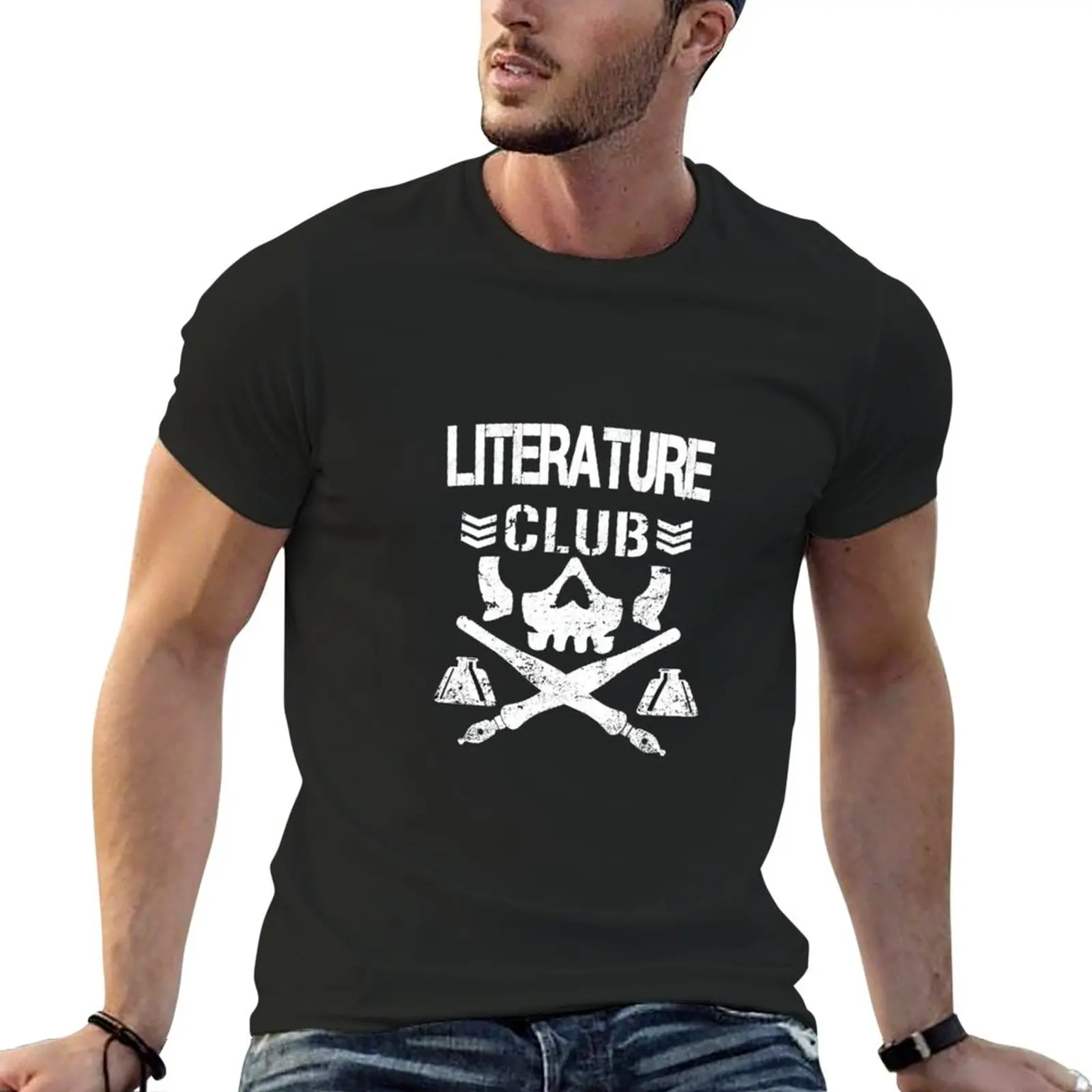 

New Literature club Classic T-Shirt Blouse boys white t shirts plain t-shirt mens tall t shirts