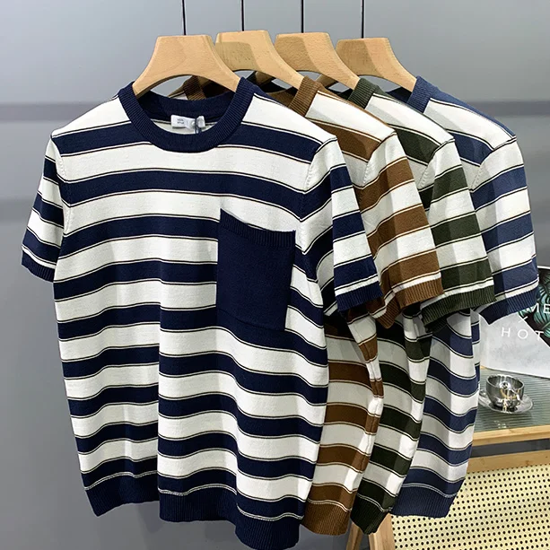 Autumn/Winter New Men's Cashmere Cold Resistant Clothing Round Neck Stripe Knit Warm T Shirts Casual Pullover Tops Q55
Autumn/Winter New Men's Cashmere Cold Resistant Clothing Round Neck Stripe Knit Warm T Shirts Casual Pullover Tops Q55
