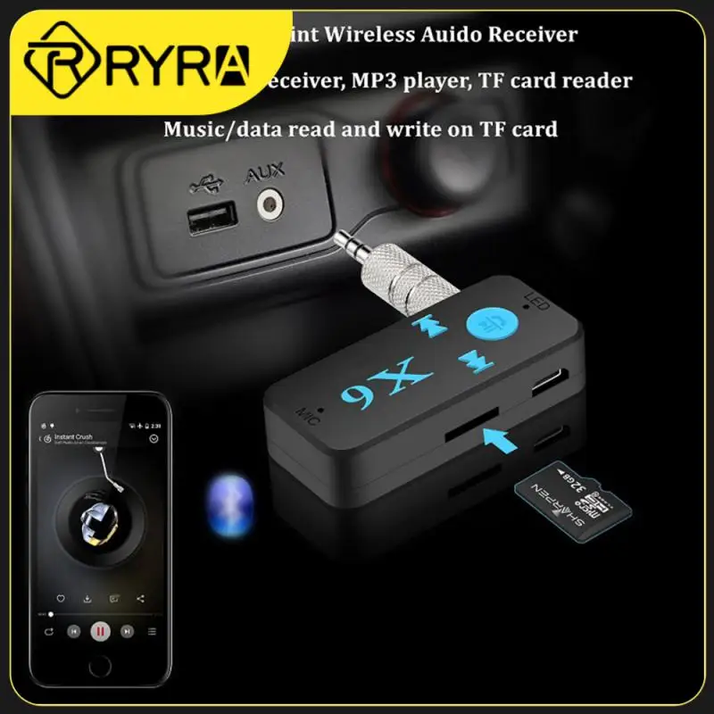 

RYRA The New Version X6 Plus Car Receiver 3.5mm Interface Audio Bluetooth Receiver TF Card While Charging Using Walkman