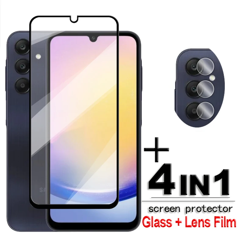 

Для Samsung Galaxy A25 5G стекло для Samsung A25 закаленное стекло 2.5D полное покрытие клей HD Защита экрана для Galaxy A25 пленка для объектива