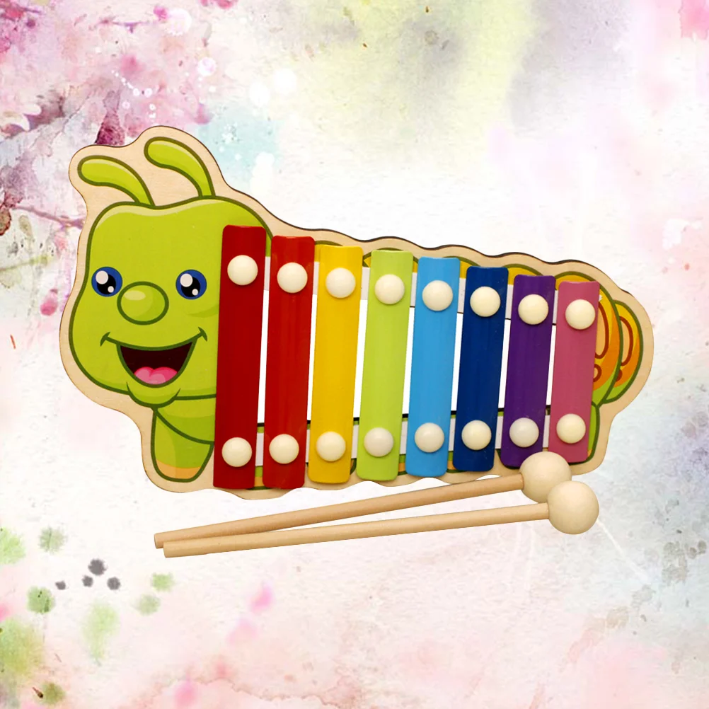 

1 Box of Toddler Musical Instrument Cartoon Serinette Musical Toys Wooden Hand Knock Piano Toddler Instruments Xylophone for