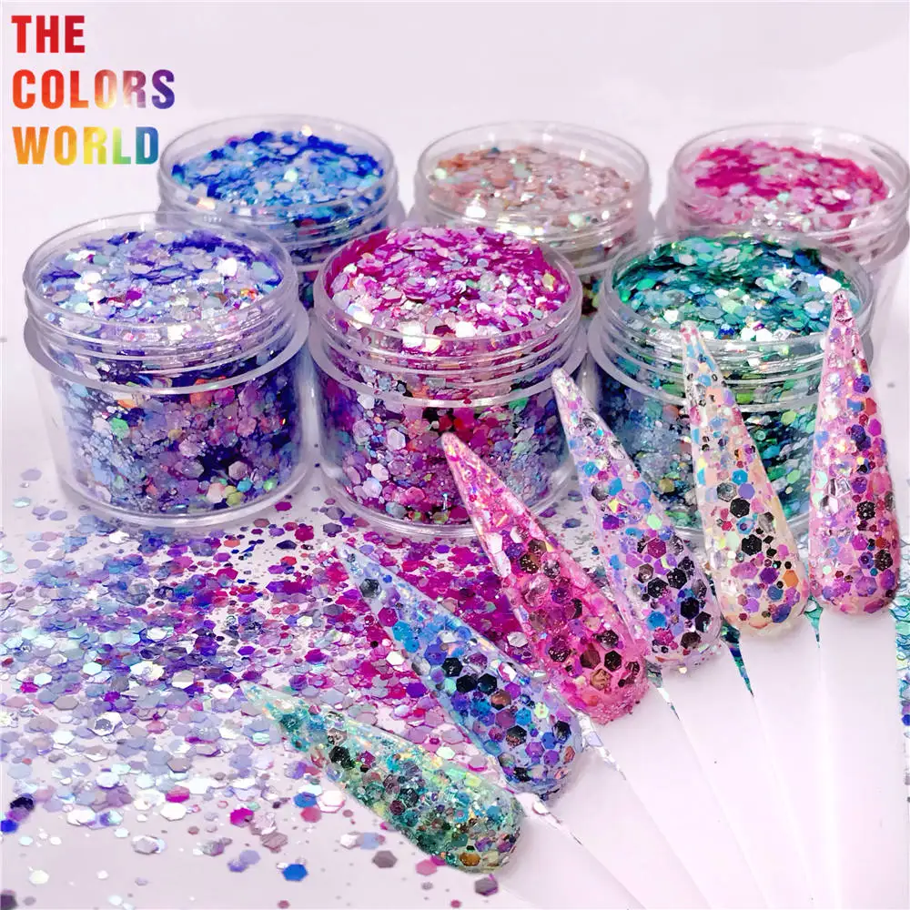 

TCT-724 High Shinning Iridescent Rainbow Chunky Nails Hair Glitter Decoration Manicure Tumbler Makeup Craft Accessories Supplier