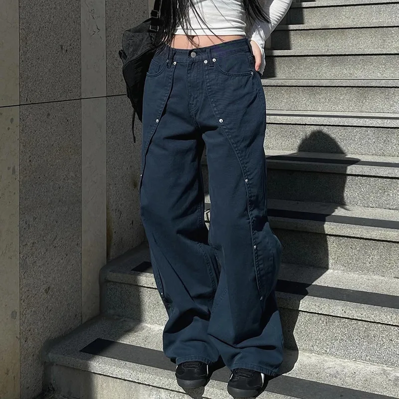 2000s Clothes Y2k Low Rise Boot Cut Jeans Woman Casual Black Striped Denim Trousers Streetwear Flare Pants P77-DD25 274 S24147e4fdd5b4292bc590ee10c5af5a0O