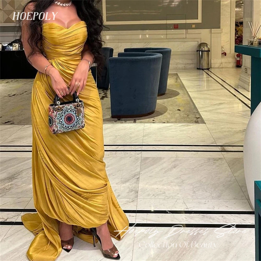 Hoepoly Strapless Pleat Elegant Evening Dress For Woman Summer Style Fashion Simple Classy Party Long Prom Gown New 2023
Hoepoly Strapless Pleat Elegant Evening Dress For Woman Summer Style Fashion Simple Classy Party Long Prom Gown New 2023