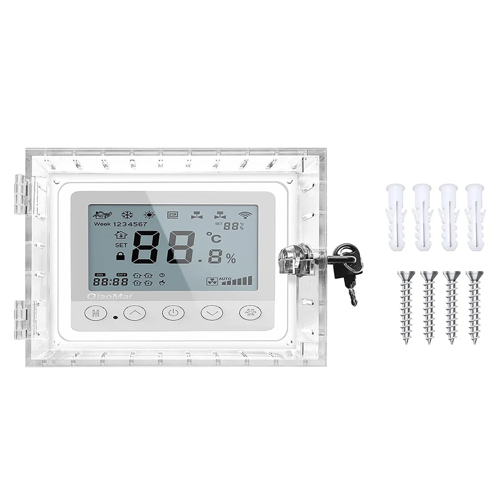 Universal Thermostat Lock Box With Key Transparent Large Thermostat Protector Thermostat Guard Cover Box W/ Lock Damage Against
Universal Thermostat Lock Box With Key Transparent Large Thermostat Protector Thermostat Guard Cover Box W/ Lock Damage Against
