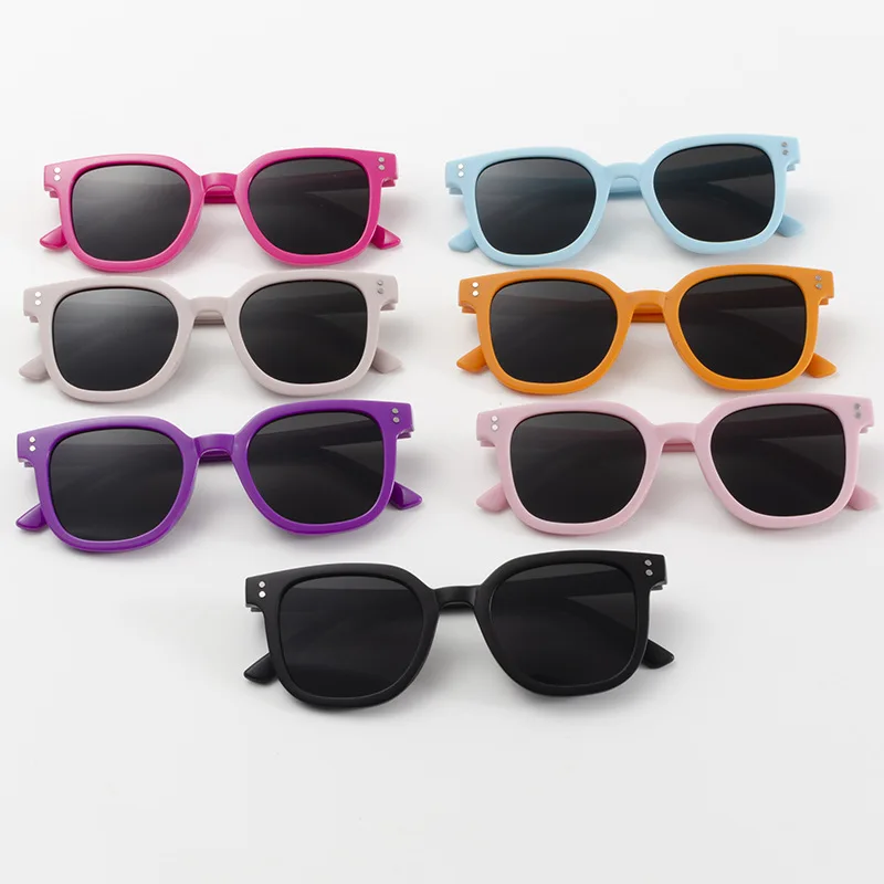 Lunettes de soleil carrées à petit cadre pour enfants, lunettes de soleil de créateurs, lunettes d'ombrage d'extérieur, marque de mode, garçons, filles, UV400 6