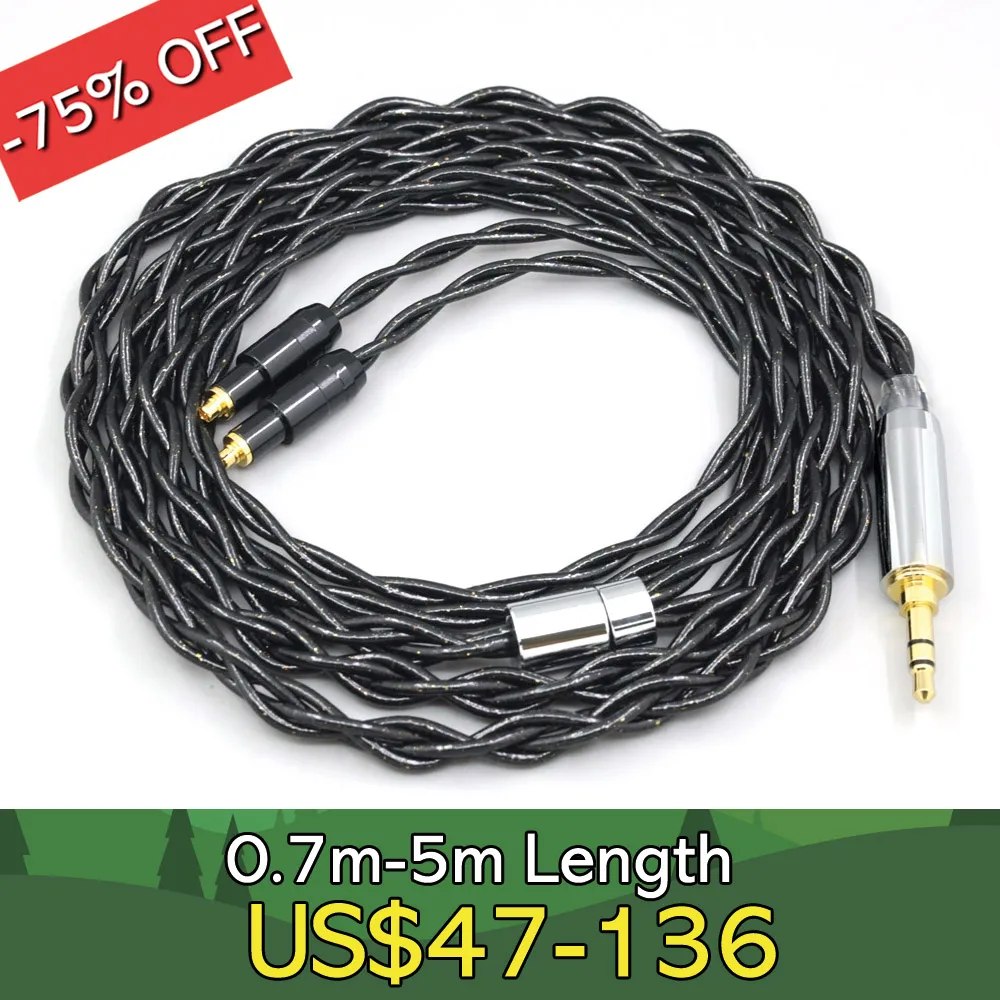 

99% Pure Silver Palladium Graphene Floating Gold Cable For Shure SRH1540 SRH1840 SRH1440 2 core Headphone LN008352