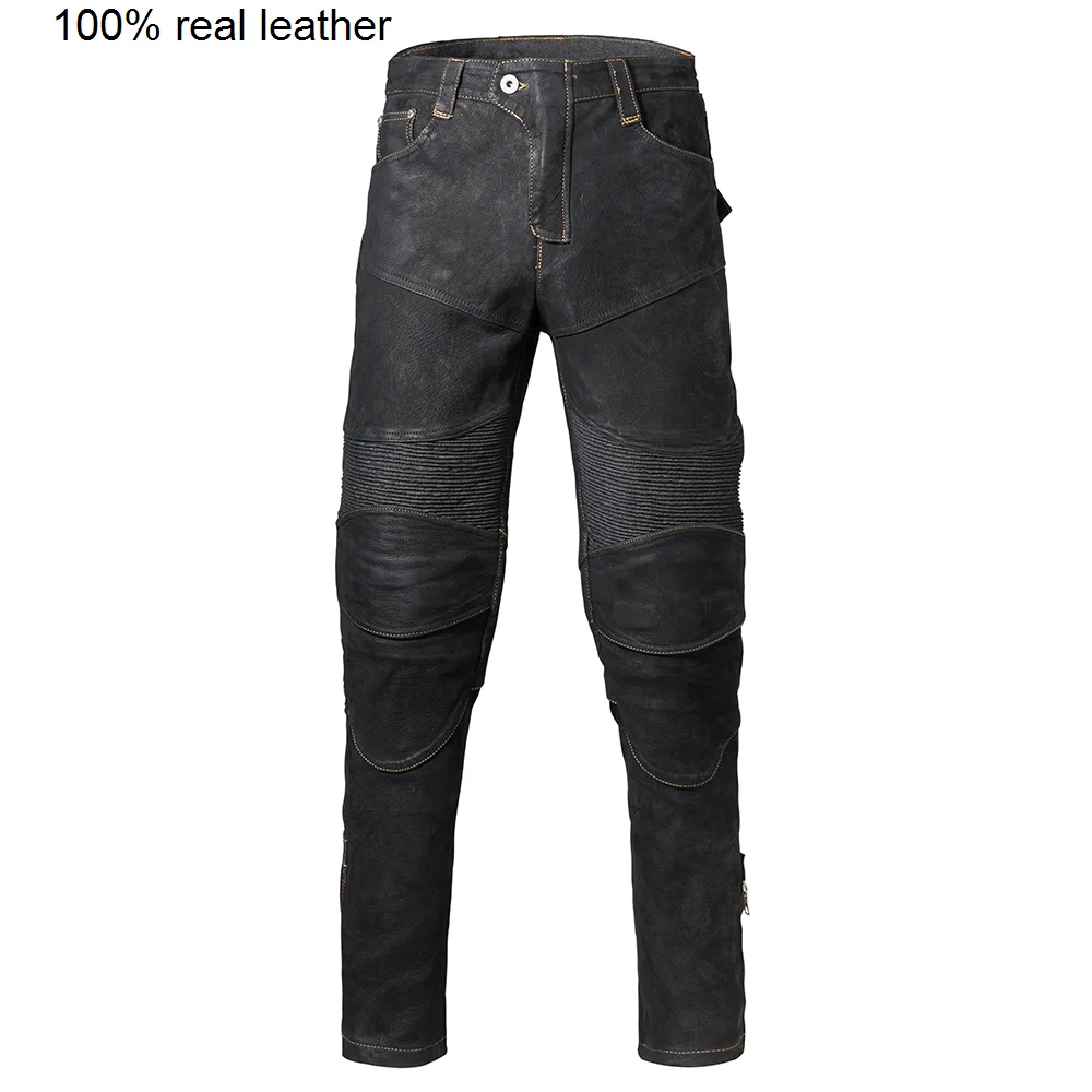 Motorcycle Men Trousers Men's Leather Natural Goatskin & Denim Male Moto Biker Pants Protector Available M233
Motorcycle Men Trousers Men's Leather Natural Goatskin & Denim Male Moto Biker Pants Protector Available M233
