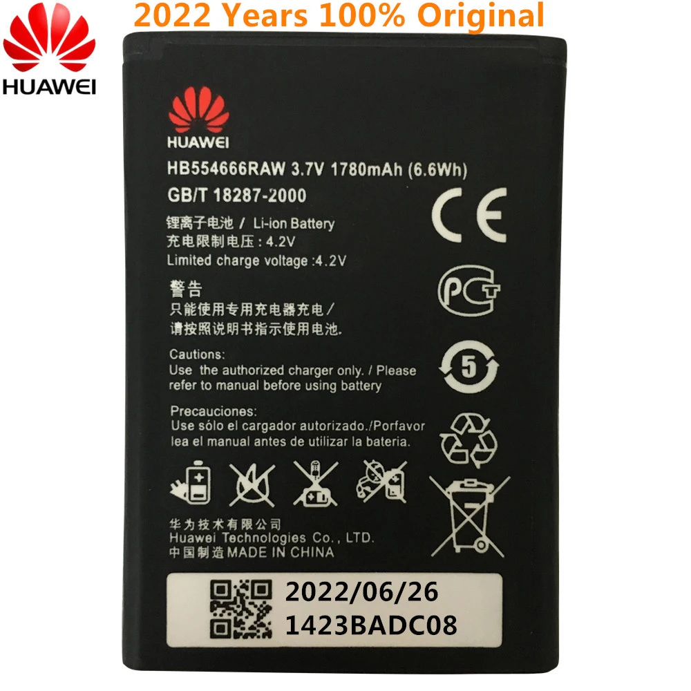 Hua Wei Original Replacement Battery HB554666RAW for Huawei 4G Lte WIFI Router E5372 E5373 E5375 EC5377 E5330 E5336 E5351 E5356
Hua Wei Original Replacement Battery HB554666RAW for Huawei 4G Lte WIFI Router E5372 E5373 E5375 EC5377 E5330 E5336 E5351 E5356